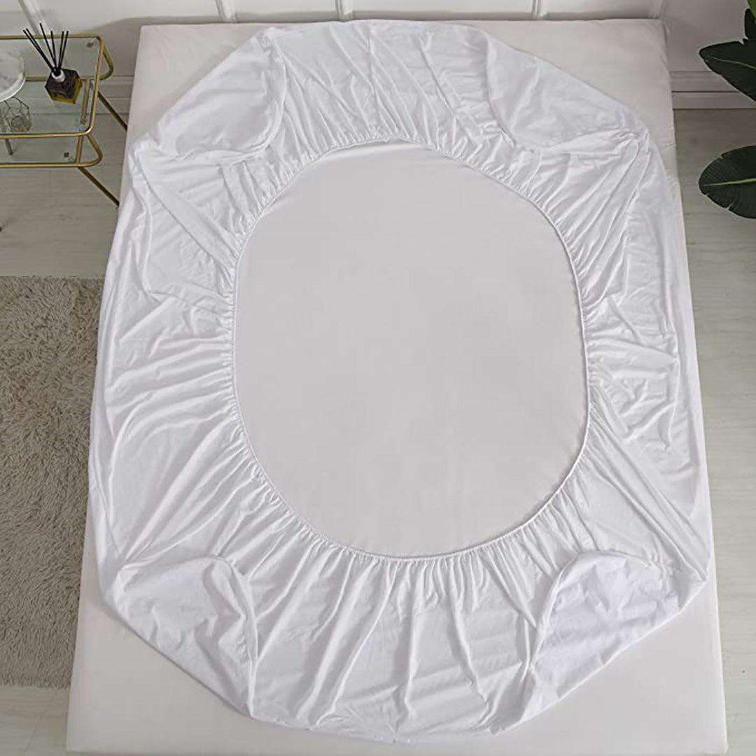 Poly Cotton Waterproof Mattress Protector - Maroon