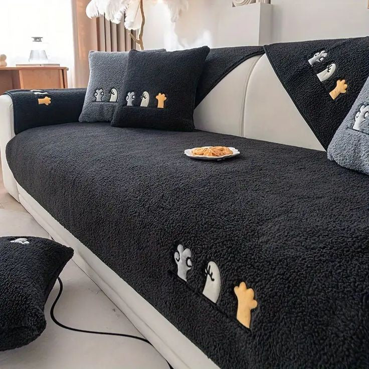 Couch Cover/Sofa Covers, Anti Slip Sofa Slipcover (Black)