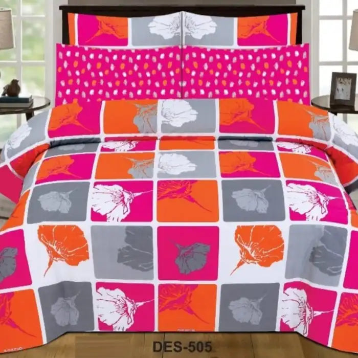 3 Pcs Bedsheet - Orange Heights