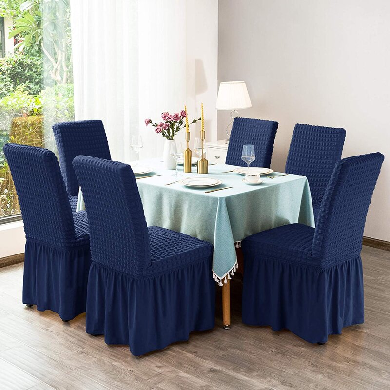 Chair covers navy blue hot sale