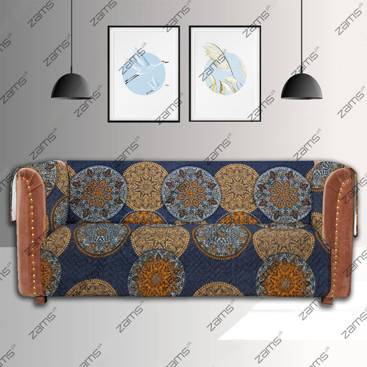 Ethnic Premium Circular Quilted Sofa Cover Set