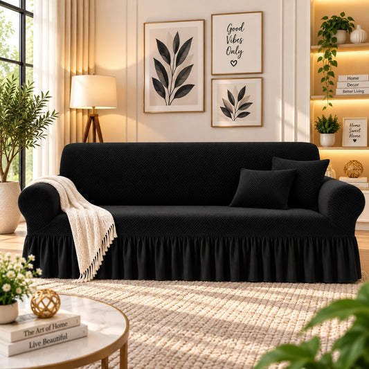 TURKISH STYLE SOFA COVER - BLACK
