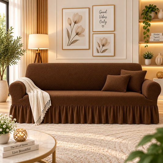 TURKISH STYLE SOFA COVER - DARK BROWN