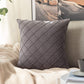 Velvet Cushion Cover Square Pattern 16 X 16 Inches - Grey