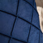 Velvet Cushion Cover Square Pattern 16 X 16 Inches - Navy Blue