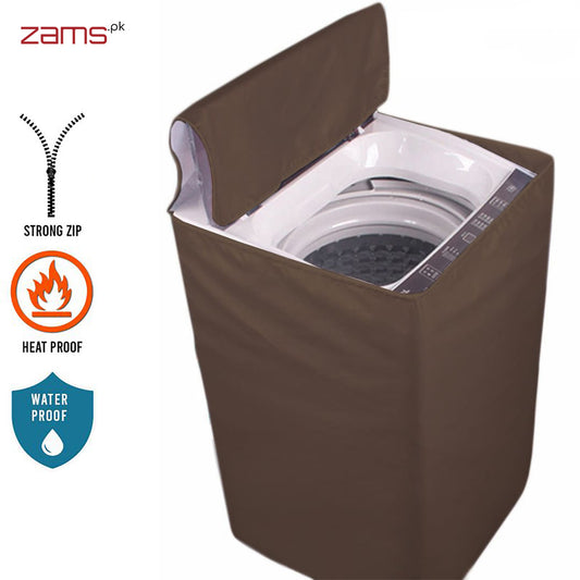 Waterproof Top Loaded Washing Machine Cover (Brown Color - All Sizes Available)